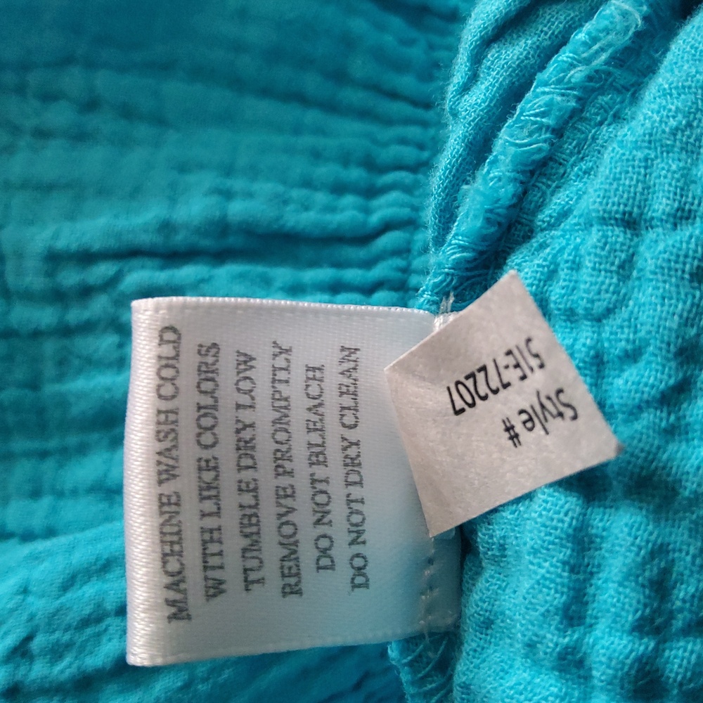 Bobi Strapless Cotton Gauze Tube Top Size M or S  Surf Blue Mermaid Color NWT - Picture 13 of 13